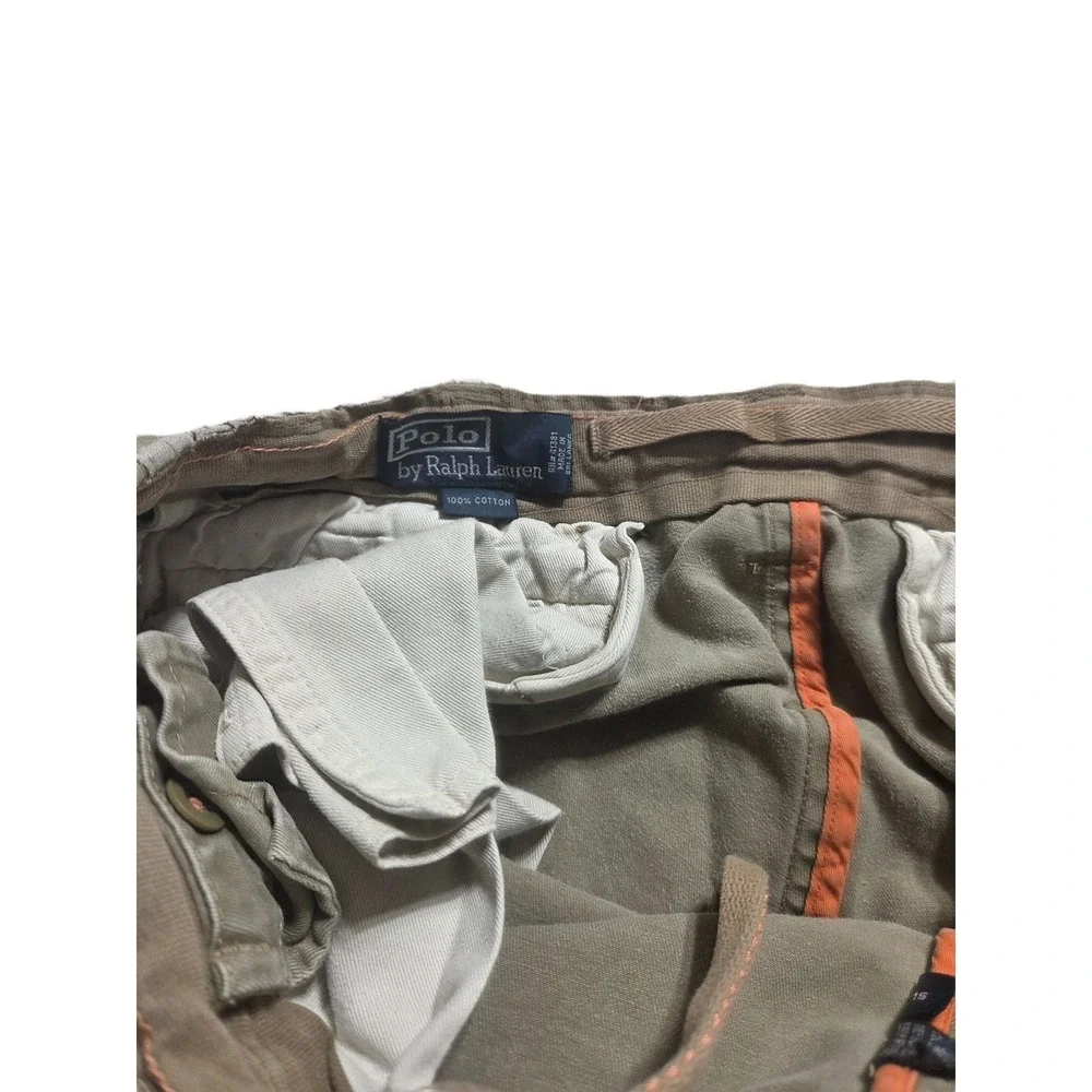 Polo Ralph Lauren Men's Cargo Shorts Olive Gray Utility Multi Pocket Casual 34